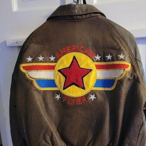 Childs Beautiful Leather Bomber Jacket